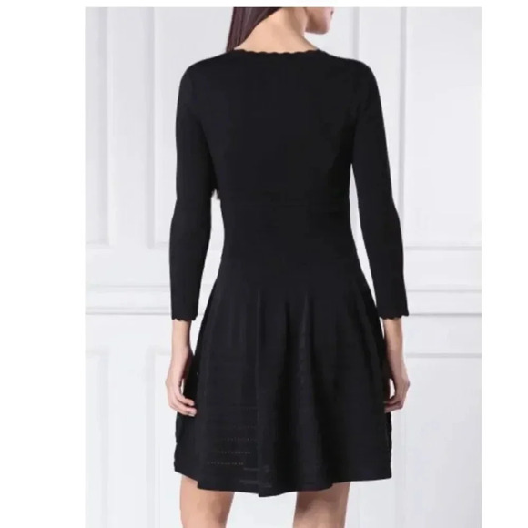 Emporio Armani Sweater Dress Mini Knit Long Sleeve Stretch Black New Size 40 XS - Picture 2 of 11